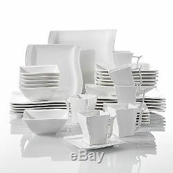 36PC Complete Dinner Set Plates Bowls Cups Ceramic Dinnerware Kitchen Dining Set