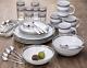 36pcs Dinner Set Plates Bowls Mugs Cutlery Combo Dinnerware Crockery Grey/White