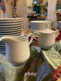 39 piece Carlion white dinner china set Plymouth 303
