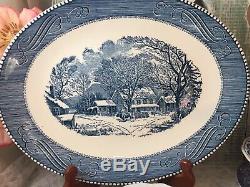 4 place sets Mismatched Vintage China Transferware Blue and White Dinnerware #5