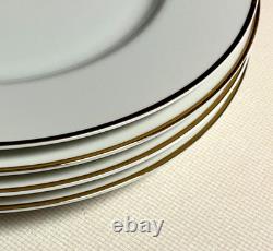 40 Pcs! TIFFANY White PORCELAIN Dinner Salad Dessert Plates Soup Bowls TIC2 Gold