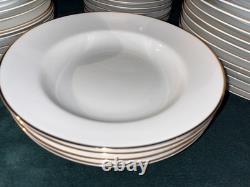 40 Pcs! TIFFANY White PORCELAIN Dinner Salad Dessert Plates Soup Bowls TIC2 Gold