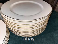 40 Pcs! TIFFANY White PORCELAIN Dinner Salad Dessert Plates Soup Bowls TIC2 Gold