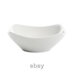40 Pcs White Ceramic Dinnerware Set Dishwasher Microwave Safe Elegant Tableware