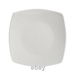 40 Pcs White Ceramic Dinnerware Set Dishwasher Microwave Safe Elegant Tableware