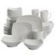 40 Piece Dinnerware Set Kitchen Dish Dinner Plates Ceramic Service For 8 White