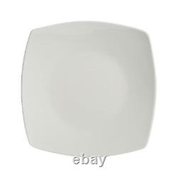 40-Piece Square Dinnerware Set Dinner Plates Bowls Mugs Stoneware Dining White