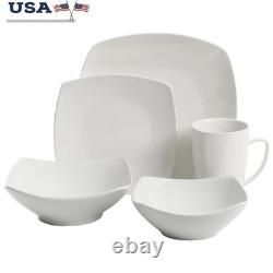 40-Piece White Ceramic Dinnerware Set 8 Microwave Dishwasher Safe Tableware New