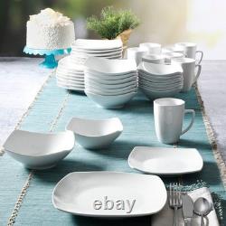 40-Piece White Ceramic Dinnerware Set 8 Microwave Dishwasher Safe Tableware New