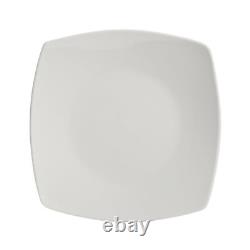 40-piece Dinnerware Set Everyday Square White Ceramic Expanded 8 Place Settings