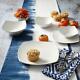 40-piece Dinnerware Set Service for 8 Fine Ceramic Square Kitchen Dishes White