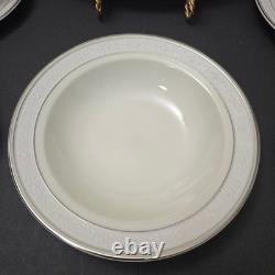 42 Pcs Sone China Dinnerware Set 6 Place Elegant Embossed Rose Design Mars 3301