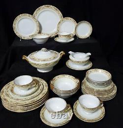 42 pc MEITO CHINA Dinnerware Set HAND-PAINTED Service / 6 JAPAN Porcelain MINTY1