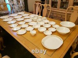 43 pc Vintage CORELLE BUTTERFLY GOLD Dinnerware Set plate bowl cup saucer