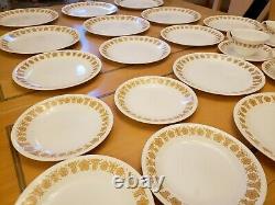43 pc Vintage CORELLE BUTTERFLY GOLD Dinnerware Set plate bowl cup saucer