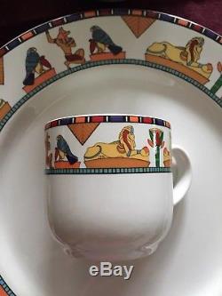 44pc Dinnerware Set Vitromaster Stoneware Egyptian Revival ISIS Plates
