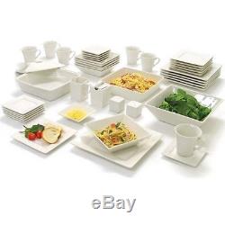 45 Pcs Dinnerware Set Square Banquet Plates Dishes Bowl Kitchen Multicolor