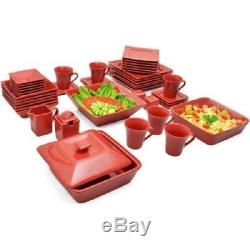 45 Pcs Dinnerware Set Square Banquet Plates Dishes Bowl Kitchen Multicolor