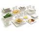 45 Piece White Dinnerware Set Square Serving Dishes Plate Bowls Mugs Dining Home