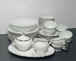 45pc Set Silver Sonata Fine China 5pc Dinner Setting For 8 Japan 3639 + Creamer+