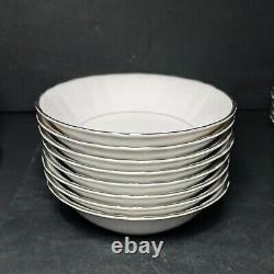 45pc Set Silver Sonata Fine China 5pc Dinner Setting For 8 Japan 3639 + Creamer+