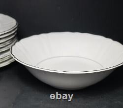 45pc Set Silver Sonata Fine China 5pc Dinner Setting For 8 Japan 3639 + Creamer+