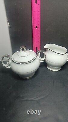 45pc Set Silver Sonata Fine China 5pc Dinner Setting For 8 Japan 3639 + Creamer+