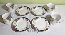 46-Pc Tienshan Magnolia Fine China-5 Pc Service for 8 + 6 Pc Service-Pristine