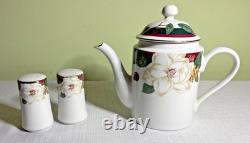 46-Pc Tienshan Magnolia Fine China-5 Pc Service for 8 + 6 Pc Service-Pristine