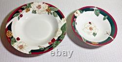 46-Pc Tienshan Magnolia Fine China-5 Pc Service for 8 + 6 Pc Service-Pristine