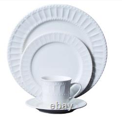 46 Piece Dinnerware and Serve Ware Set Timeless and Elegant Service for 6 White