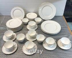 47 Piece Royal Doulton Adrian China Dinnerware Swirl Gold Trim England H 4816