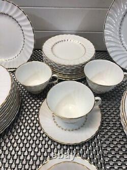 47 Piece Royal Doulton Adrian China Dinnerware Swirl Gold Trim England H 4816