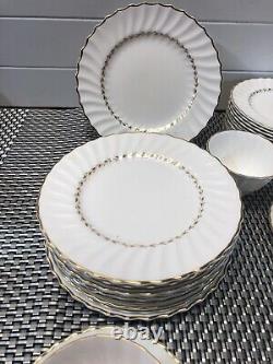 47 Piece Royal Doulton Adrian China Dinnerware Swirl Gold Trim England H 4816