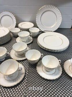 47 Piece Royal Doulton Adrian China Dinnerware Swirl Gold Trim England H 4816