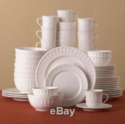 48-Piece Dinnerware Set Casual Dinner Ware Sets Stoneware White Plates 8 Person