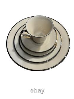 48 Piece LENOX Solitaire Fine Bone China Dinnerware Platinum Trim USA MINT MINT