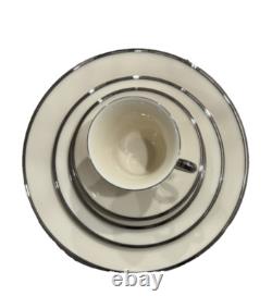 48 Piece LENOX Solitaire Fine Bone China Dinnerware Platinum Trim USA MINT MINT