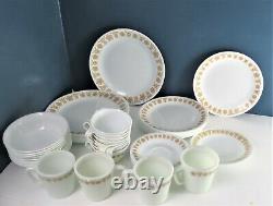 48 Pieces Corelle Butterfly Gold Dinnerware Complete 8 Place Setting Plus More