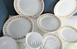 48 Pieces Corelle Butterfly Gold Dinnerware Complete 8 Place Setting Plus More