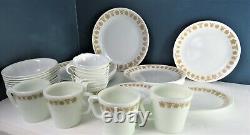 48 Pieces Corelle Butterfly Gold Dinnerware Complete 8 Place Setting Plus More