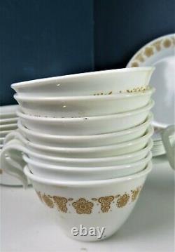 48 Pieces Corelle Butterfly Gold Dinnerware Complete 8 Place Setting Plus More