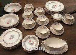 49 Piece Vintage Vogue Dinnerware Set Washington Colonial 32 K Gold Stamped