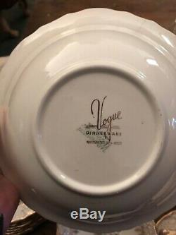 49 Piece Vintage Vogue Dinnerware Set Washington Colonial 32 K Gold Stamped