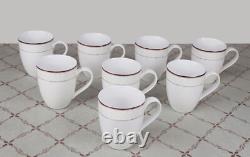 50 Pieces Bone China Dinnerware Set Service for 8 People Scarlet, 50 Piece
