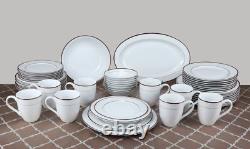50 Pieces Bone China Dinnerware Set Service for 8 People Scarlet, 50 Piece