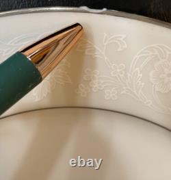 51-Piece Baroness 2357 China Set Silver Trim Floral Etched Vintage