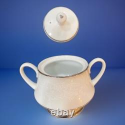51-Piece Baroness 2357 China Set Silver Trim Floral Etched Vintage