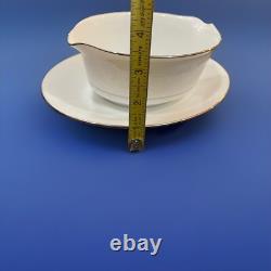 51-Piece Baroness 2357 China Set Silver Trim Floral Etched Vintage