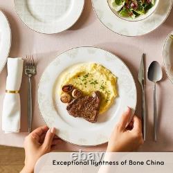 53-Piece Porcelain Plates and Bowls Set Bone China Dishware Sets for 12 People